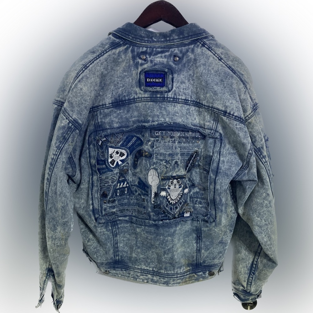 Vintage Major Damage Jean Jacket - “Get Your Beautiful”